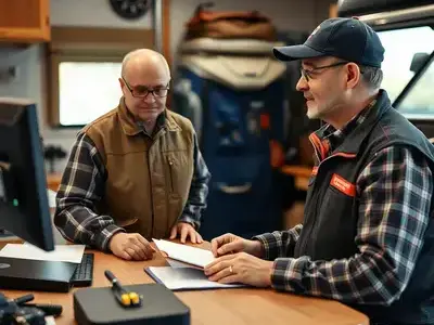 Estimate discussion with RV technician